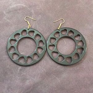 Parisian lucite heart hoops
